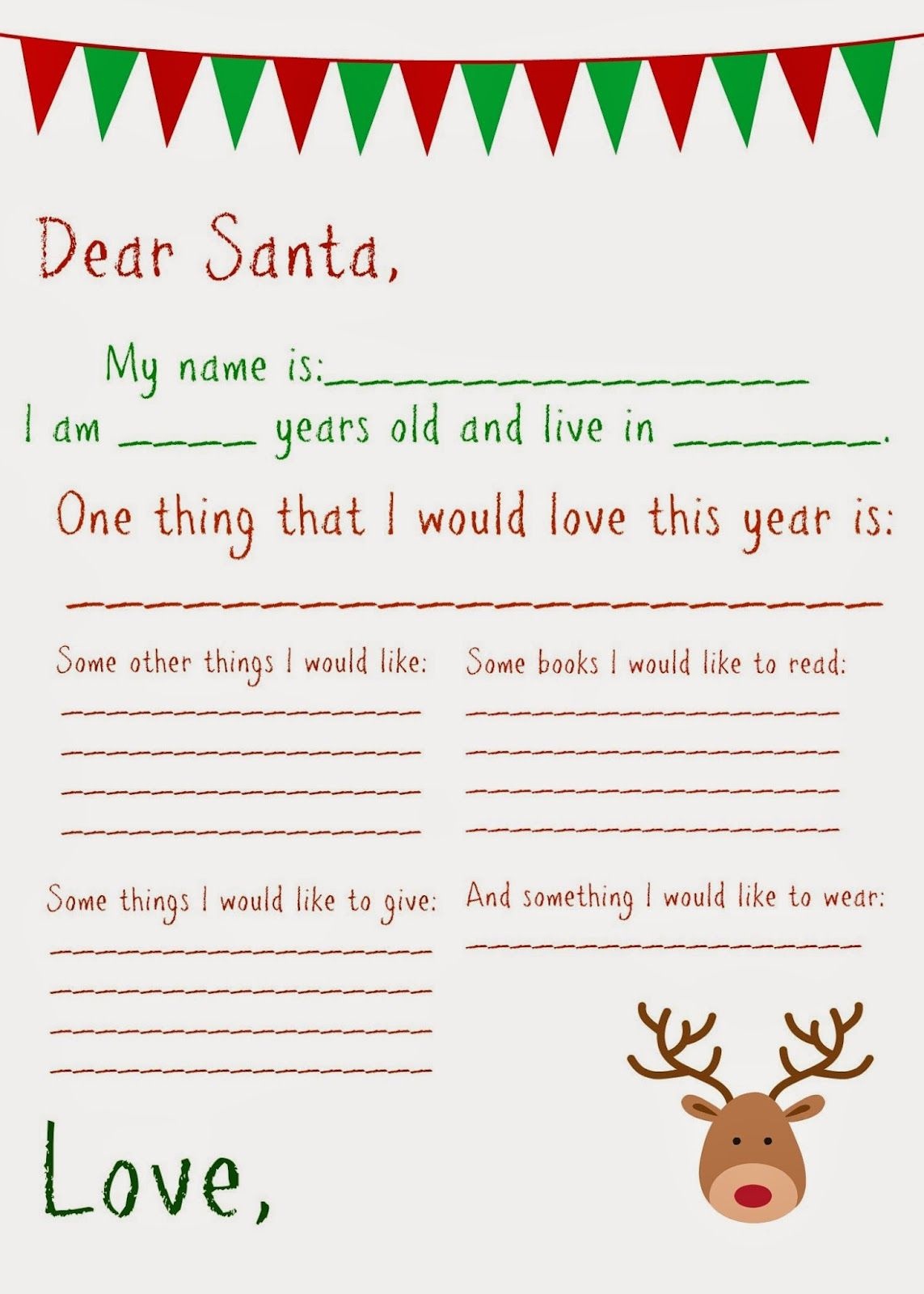 Dear Santa Letter (Free Printable | Christmas Crafts For Kids To - Free Online Printable Christmas Games For Adults