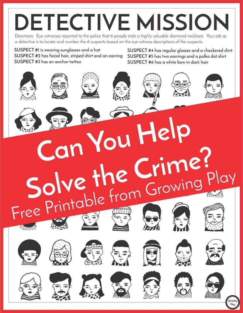 Detective Puzzle For Kids - Free Printable - Growing Play - Free Printable Puzzles For Kids