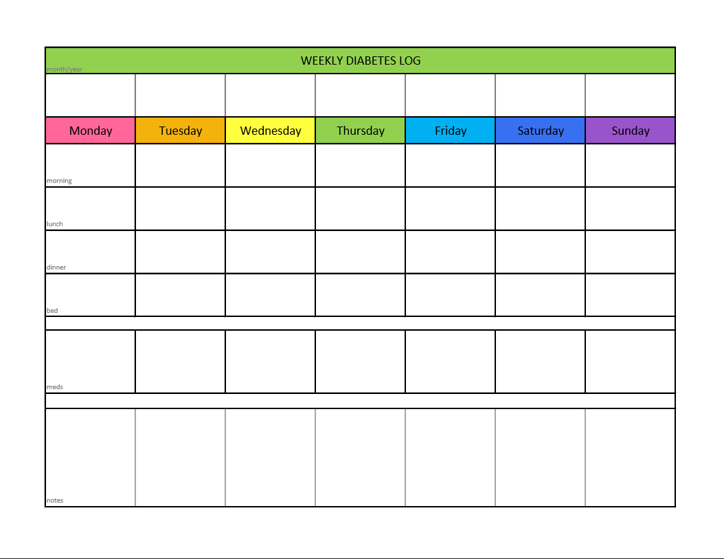 Free Printable Blood Sugar Log Sheet Printable Templates