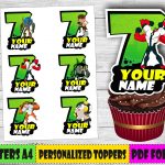 Digital Ben 10 Personalized Cupcake Toppers Ben Ten Party | Etsy   Free Printable Ben 10 Cupcake Toppers