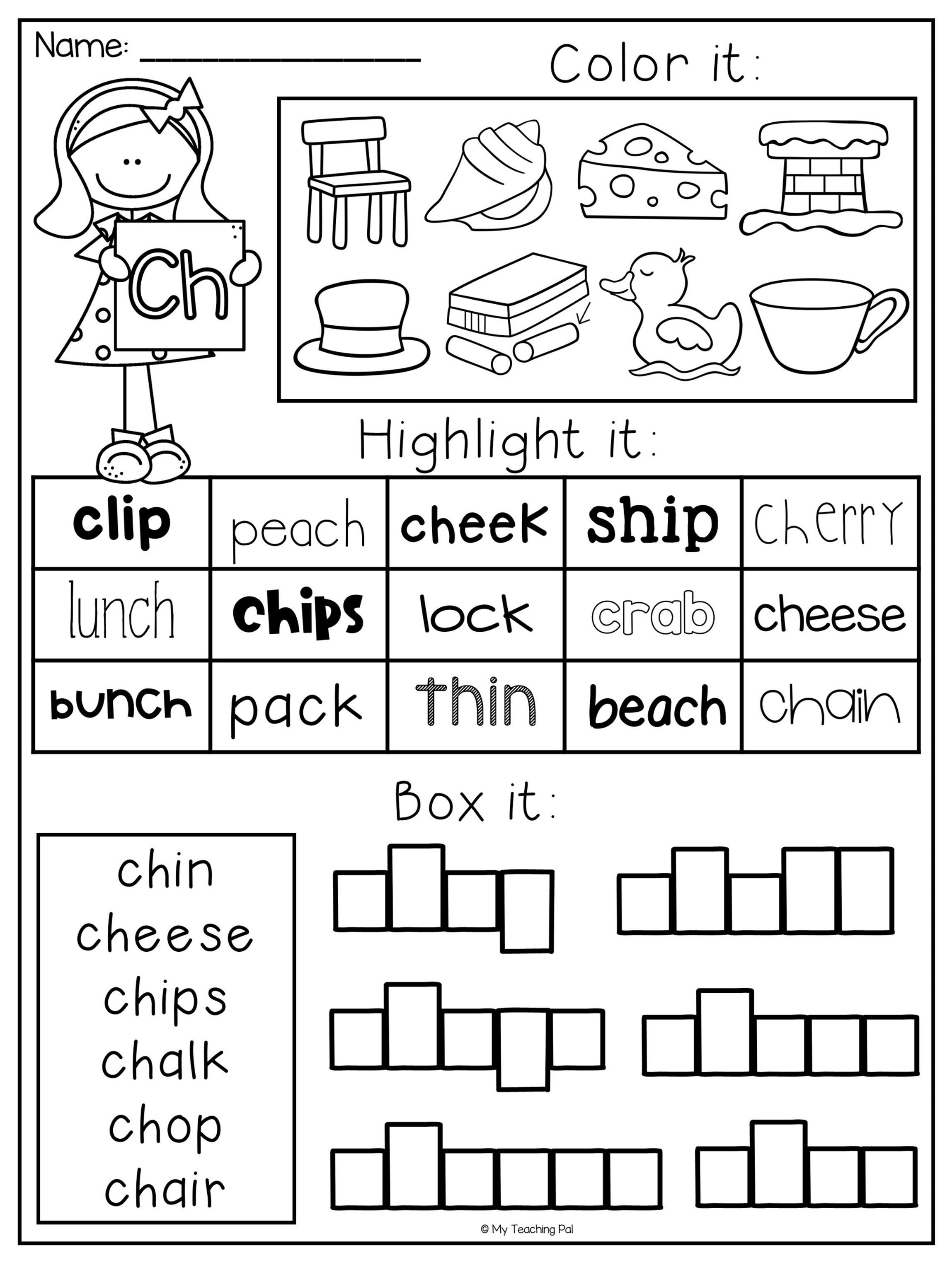 Free Printable Sh And Ch Worksheets