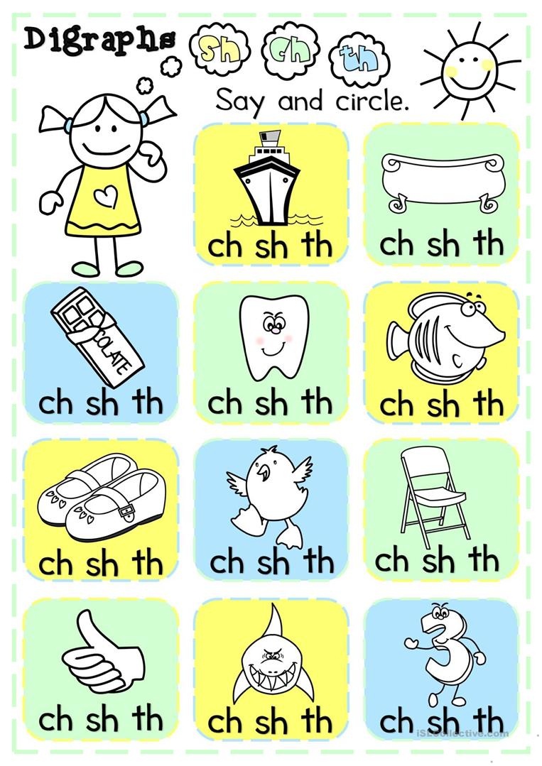Digraphs - Sh, Ch, Th - Multiple Choice Worksheet - Free Esl - Free Printable Ch Digraph Worksheets