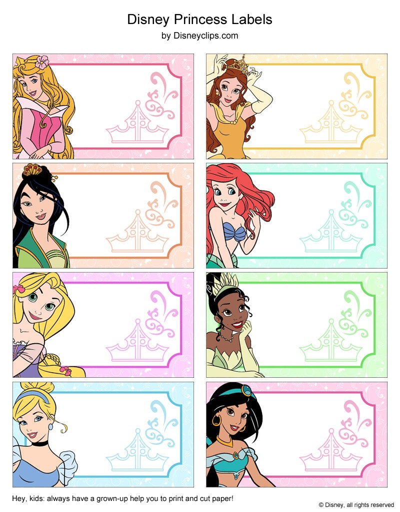 Disney Princess Printables | Disneyclips - Free Printable Disney Address Labels