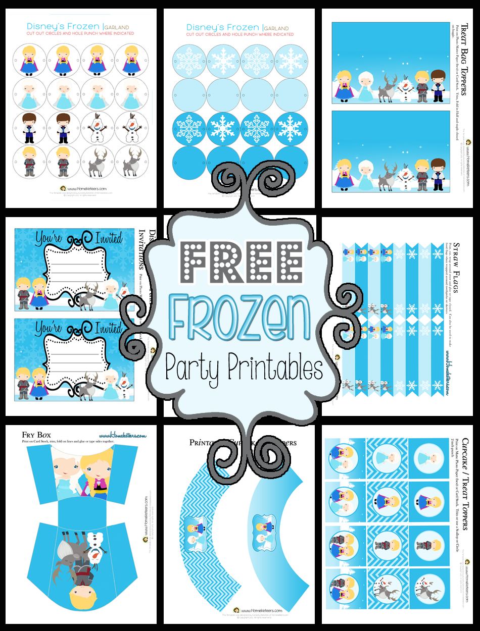Disney's Frozen Party Printable Set ~ Free - Frozen Happy Birthday Banner Free Printable