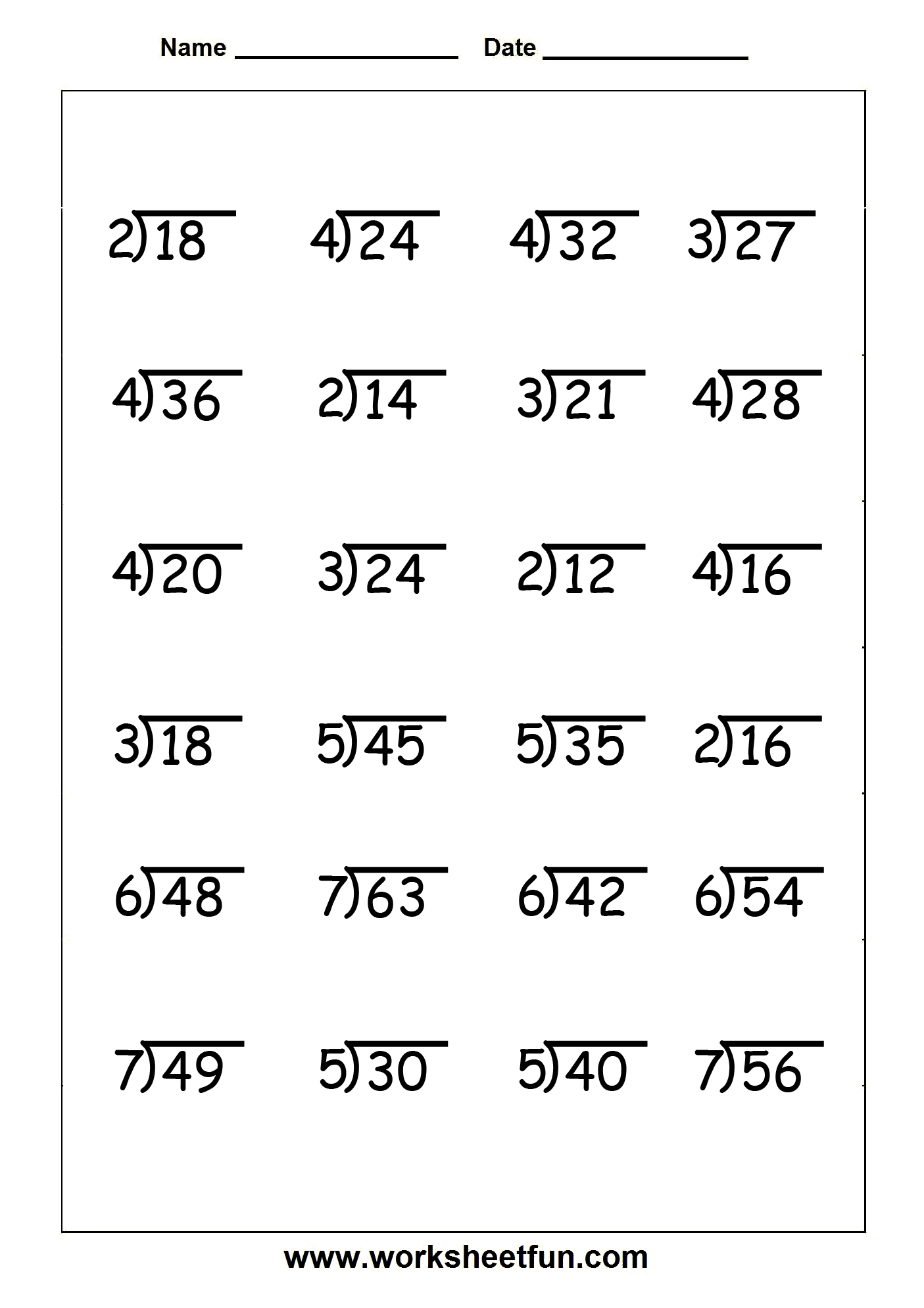 Division - 4 Worksheets | Printable Worksheets | Math Division - Free Printable Math Worksheets For 4Th Grade