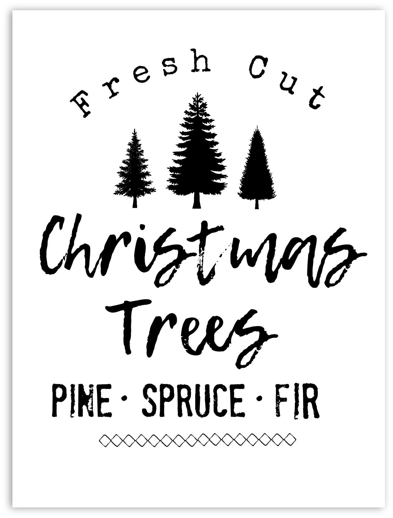 Diy Farmhouse Style Christmas Tree Sign (Free Printable) | Holiday - Free Printable Holiday Closed Signs
