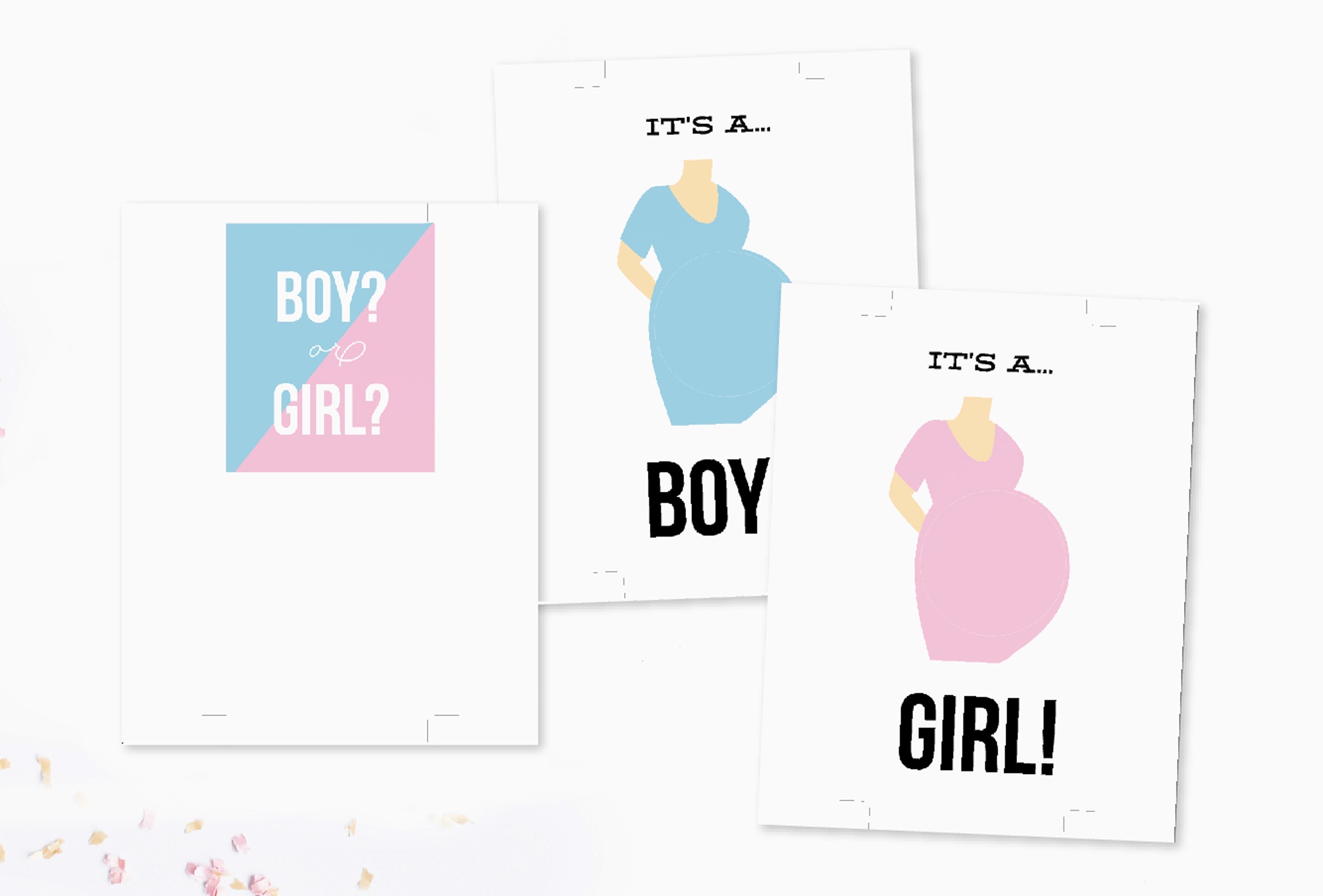 Diy Pop-Up Gender Reveal Card Free Printable - Free Gender Reveal Printables