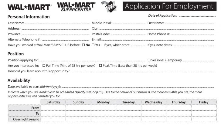 Free Printable Dollar Tree Application Form