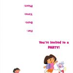 Dora The Explorer Free Printable Birthday Party Invitation   Free Dora Party Printables