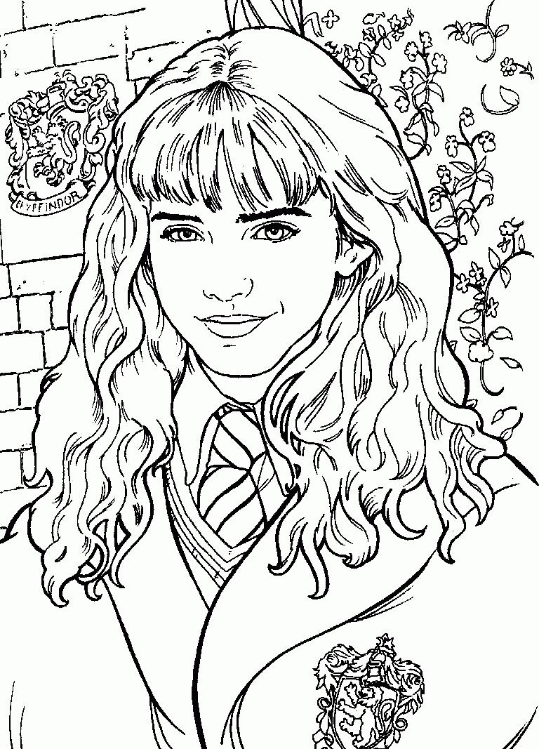 Download Or Print The Free Hermoine Portrait Coloring Page And Find - Free Printable Harry Potter Coloring Pages