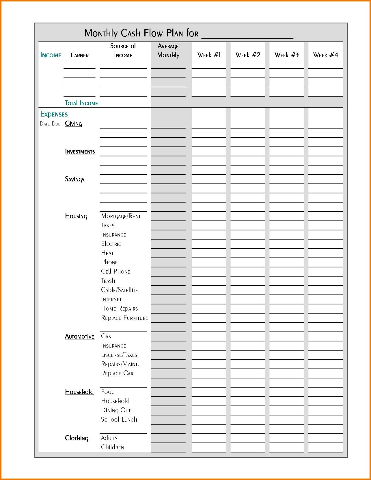Download Valid Monthly Business Expense Template Can Save At Valid - Household Budget Template Free Printable