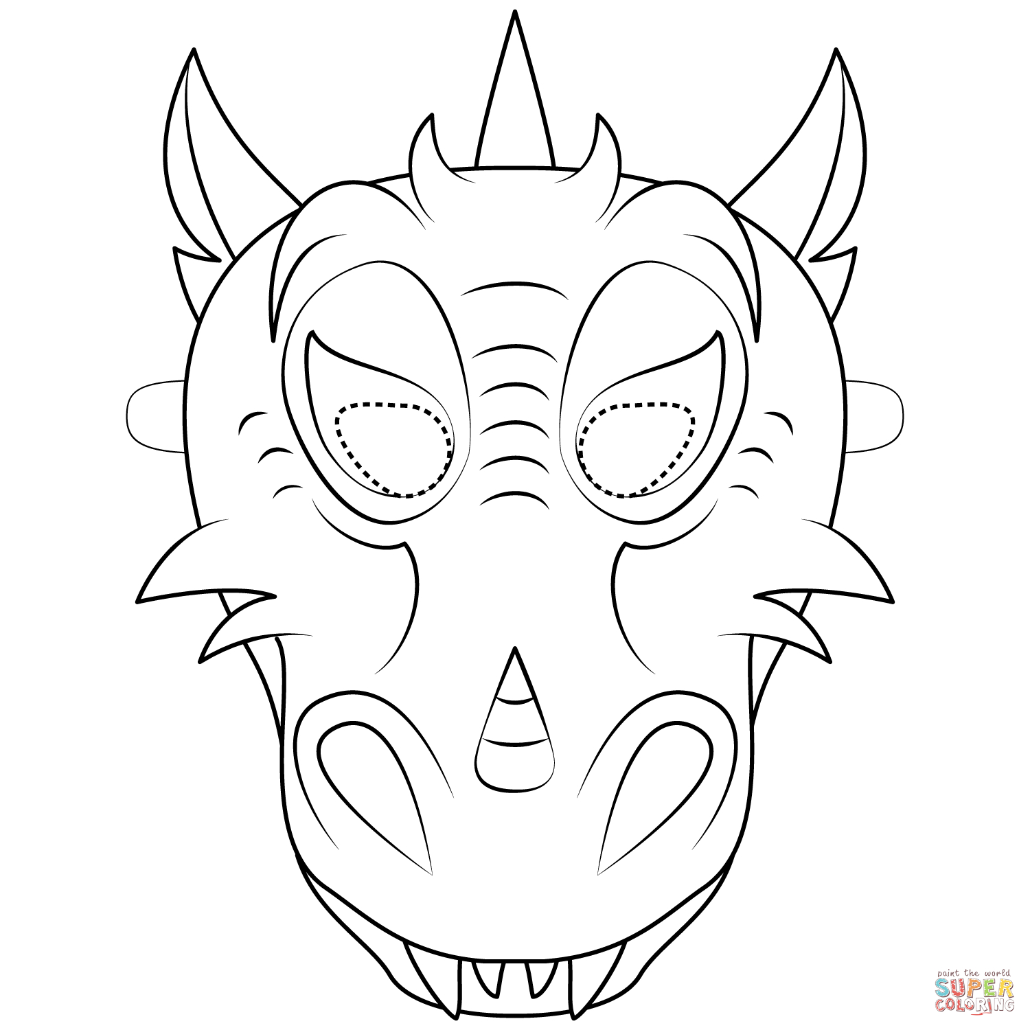 Dragon Mask Coloring Page | Free Printable Coloring Pages - Dragon Mask Printable Free