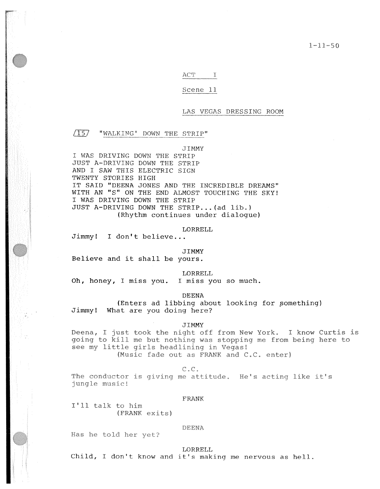 Dreamgirls - Script - Documents | Fgcgythy | Script Y Musicals - Free Printable Musical Scripts