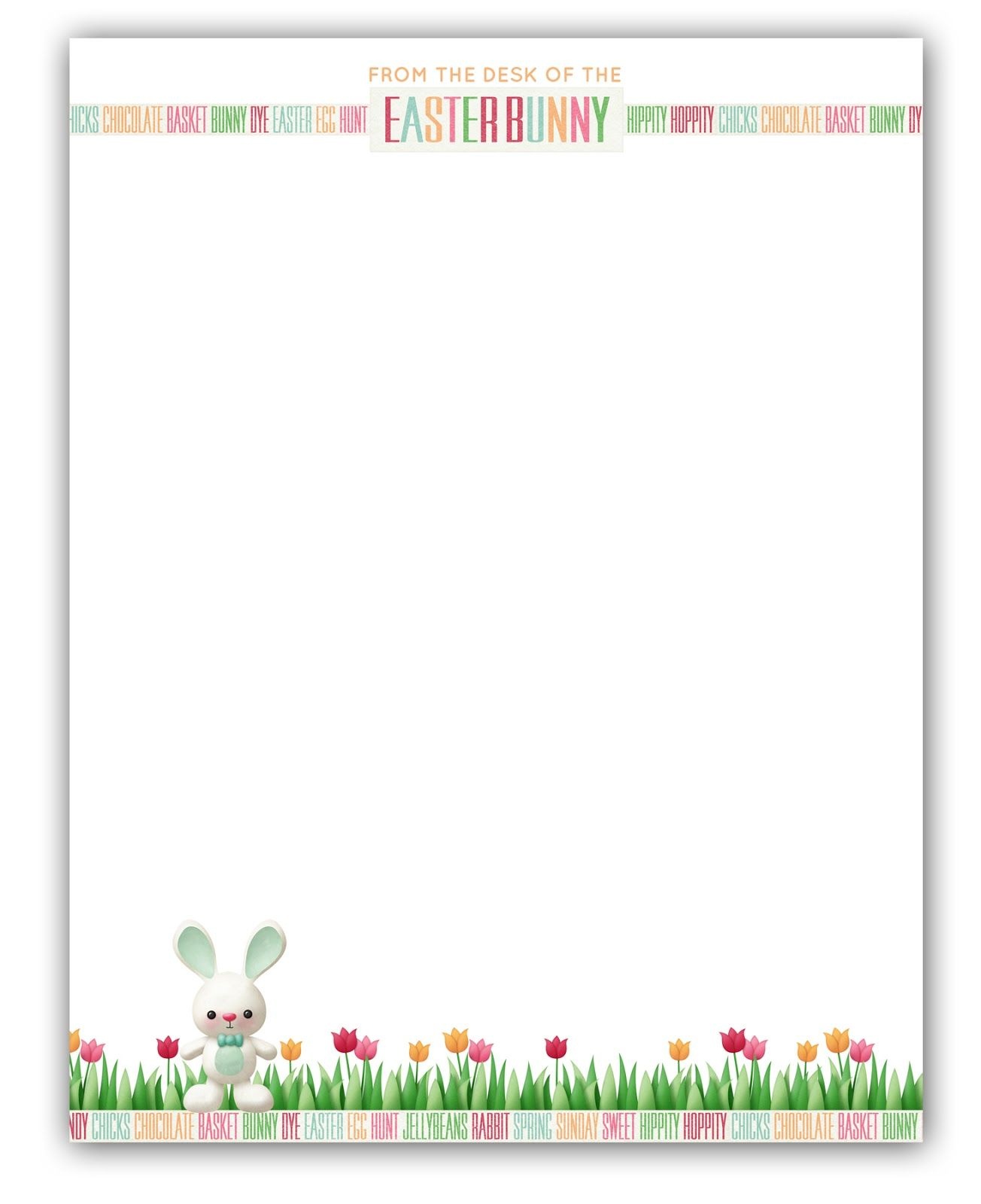 Easter Bunny Stationary | Free Printable | Printable Freebies! In - Easter Templates Free Printable