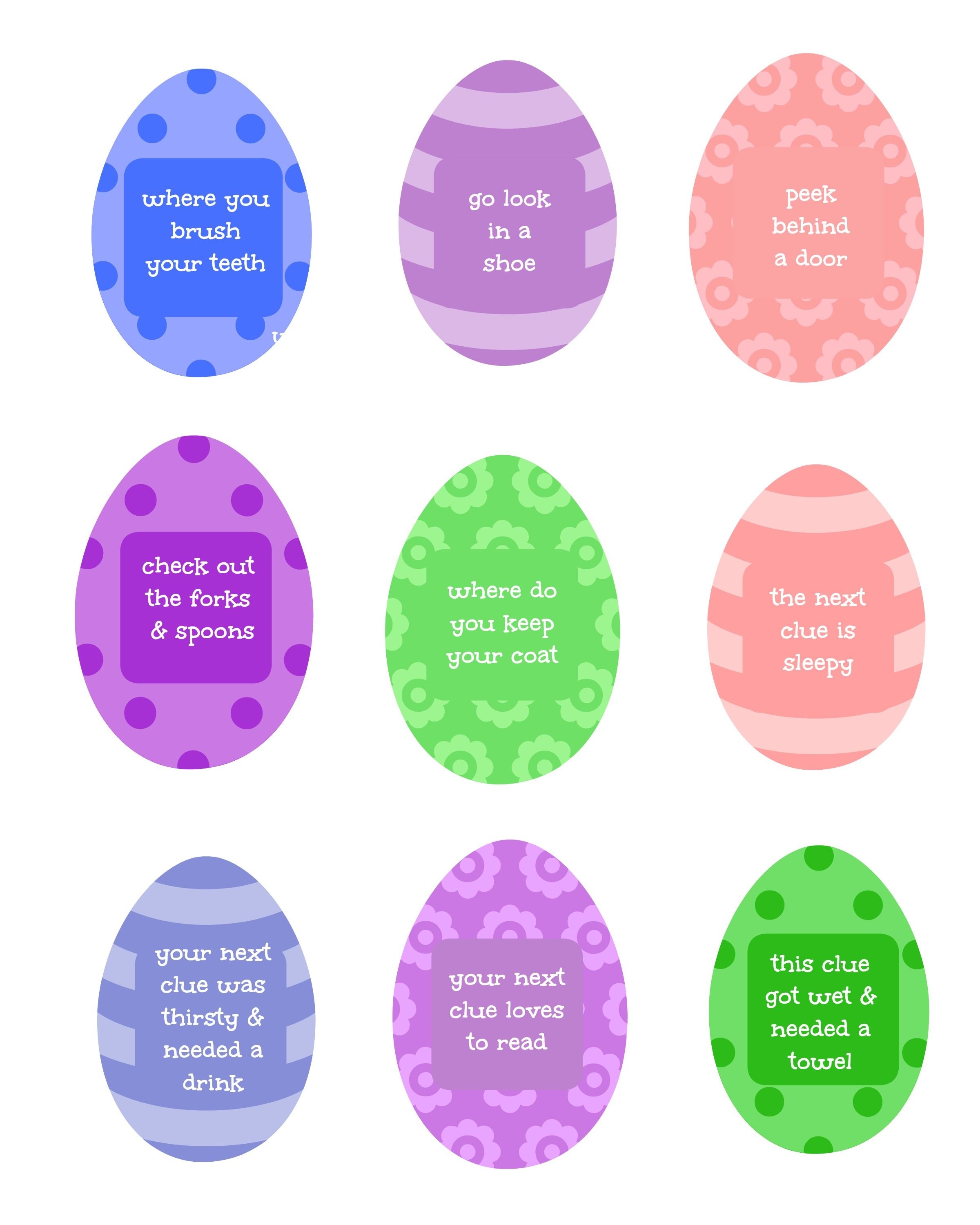 Free Printable Easter Egg Hunt Riddles Free Printable