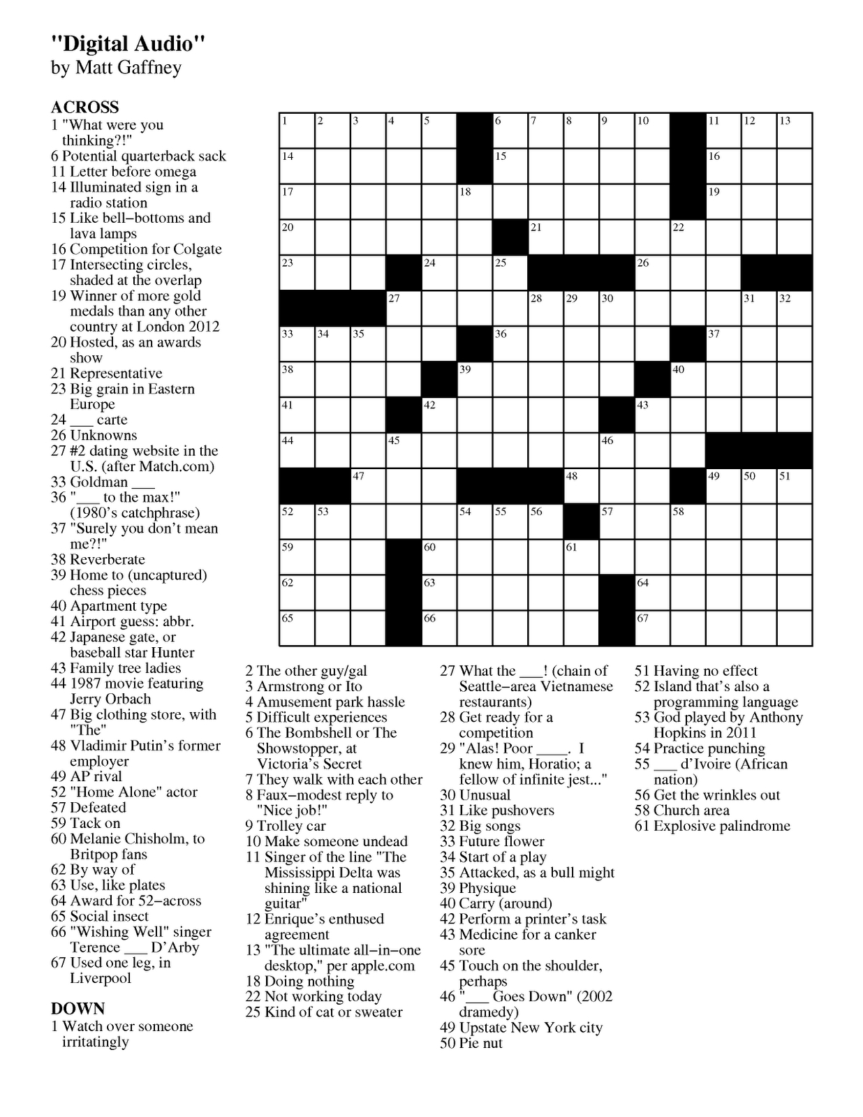 Easy Celebrity Crossword Puzzles Printable - Free Daily Printable Crosswords