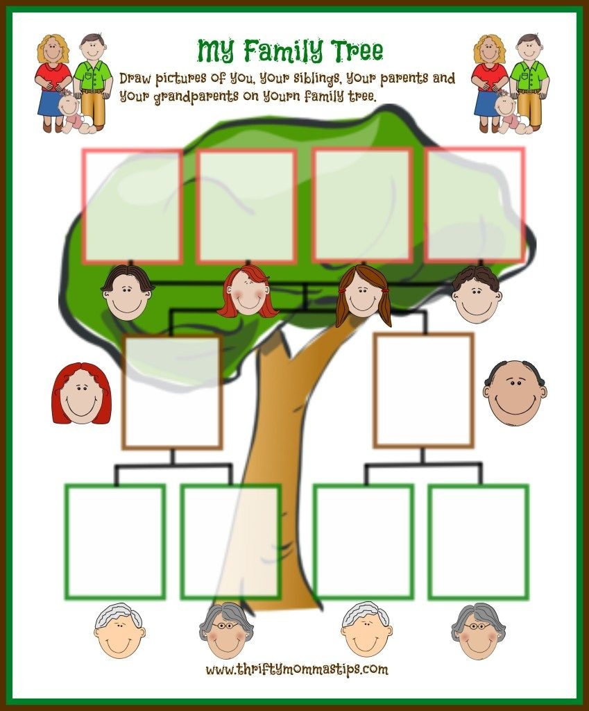 Easy Family Tree Printable For Traditional Families | Curriculum - My Family Tree Free Printable Worksheets