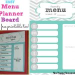 Easy Menu Planner Board   With A Free Printable!   Mrs Happy Homemaker   Free Printable Menu