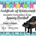Easy Recital Prep And Gift Idea For Students | 2019 Recital   Free Printable Piano Recital Certificates