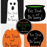 Eat, Drink, And Be Scary Halloween Printable Tags   Eat Drink And Be Scary Free Printable