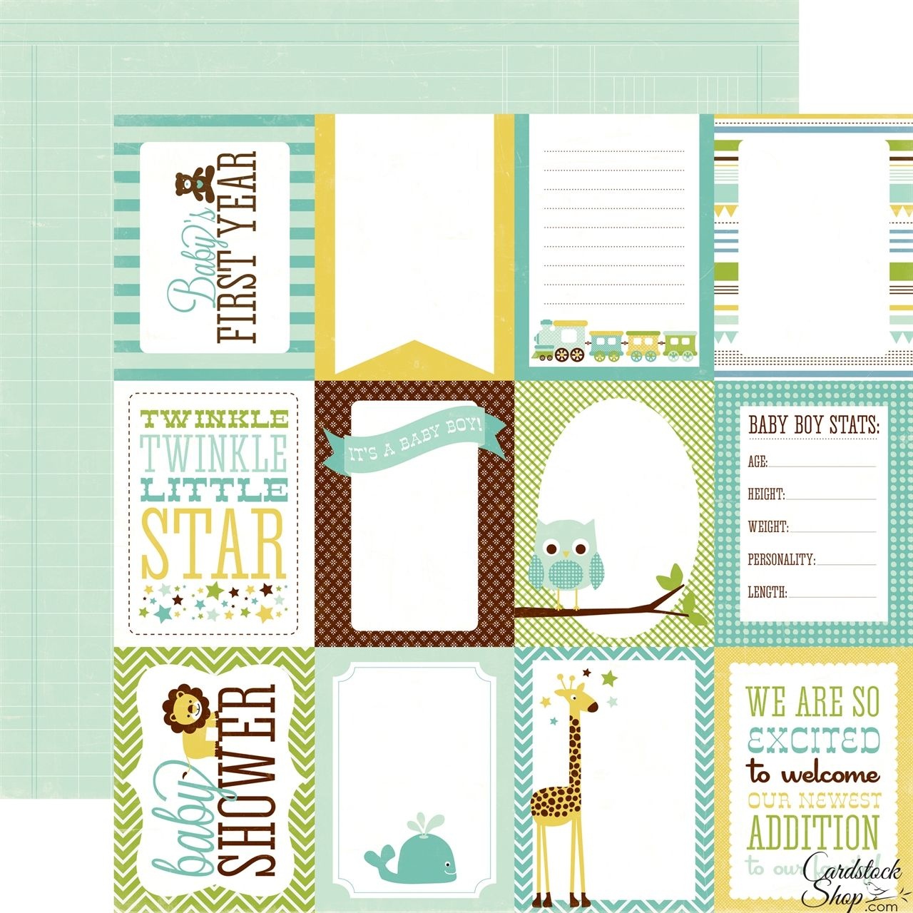 Echo Park - Bundle Of Joy Collection - Boy - 12 X 12 Double Sided - Free Printable Baby Scrapbook Pages