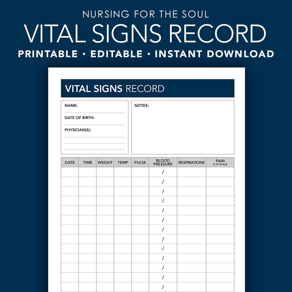 Charts For Vital Templates Printable