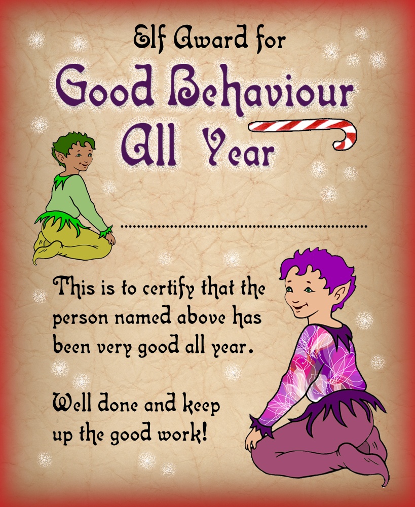 Elf Certificate: Award For Good Behaviour All Year | Rooftop Post - Good Behaviour Certificates Free Printable