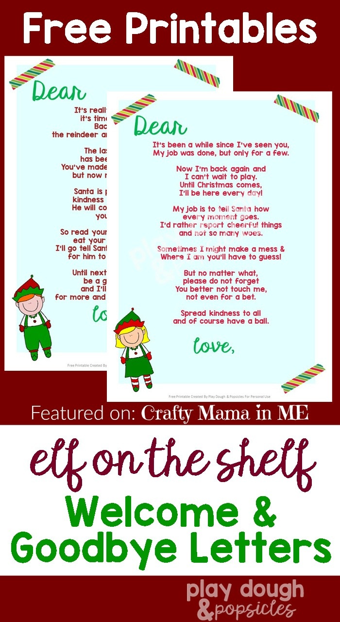 Elf On The Shelf Letters {Free Printables} - Crafty Mama In Me! - Elf On The Shelf Welcome Back Letter Free Printable