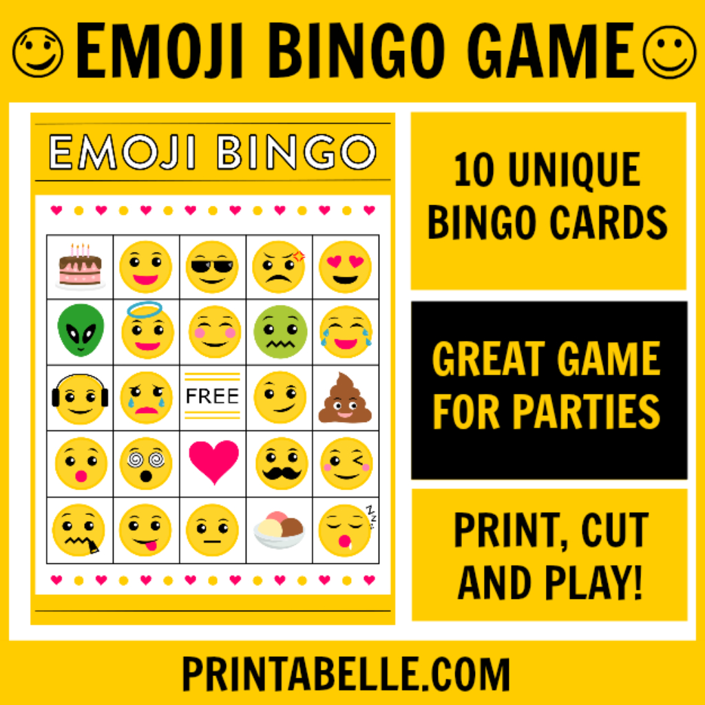 Emoji Bingo Printable Game In 2019 | Emoji Party Ideas | Emoji Bingo - Free Emoji Bingo Printable