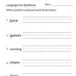English Language Arts Worksheet   Free Printable Educational   Free Printable Language Arts Worksheets For Kindergarten
