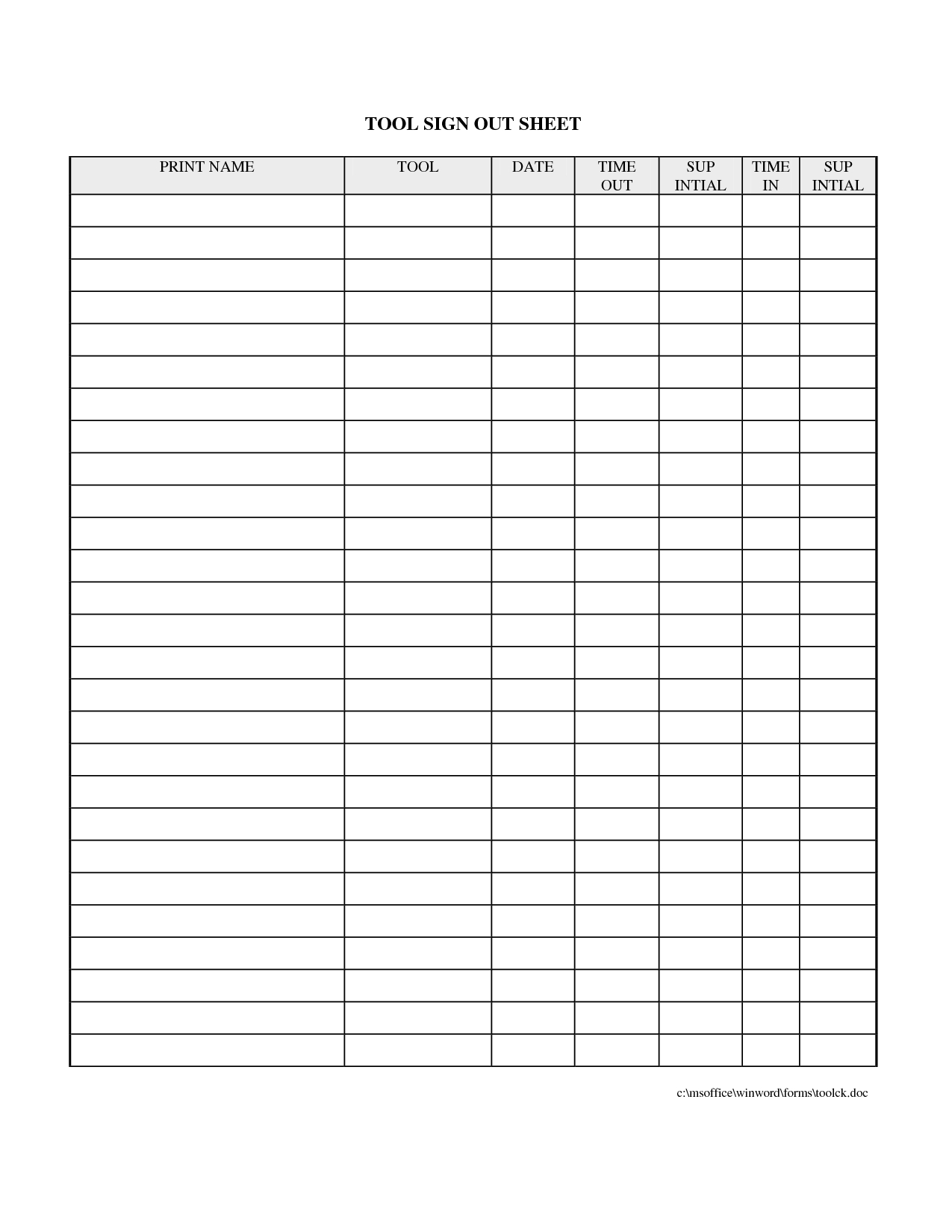 Equipment Sign Out Sheet Template Free - Demir.iso-Consulting.co - Free Printable Sign In And Out Sheets