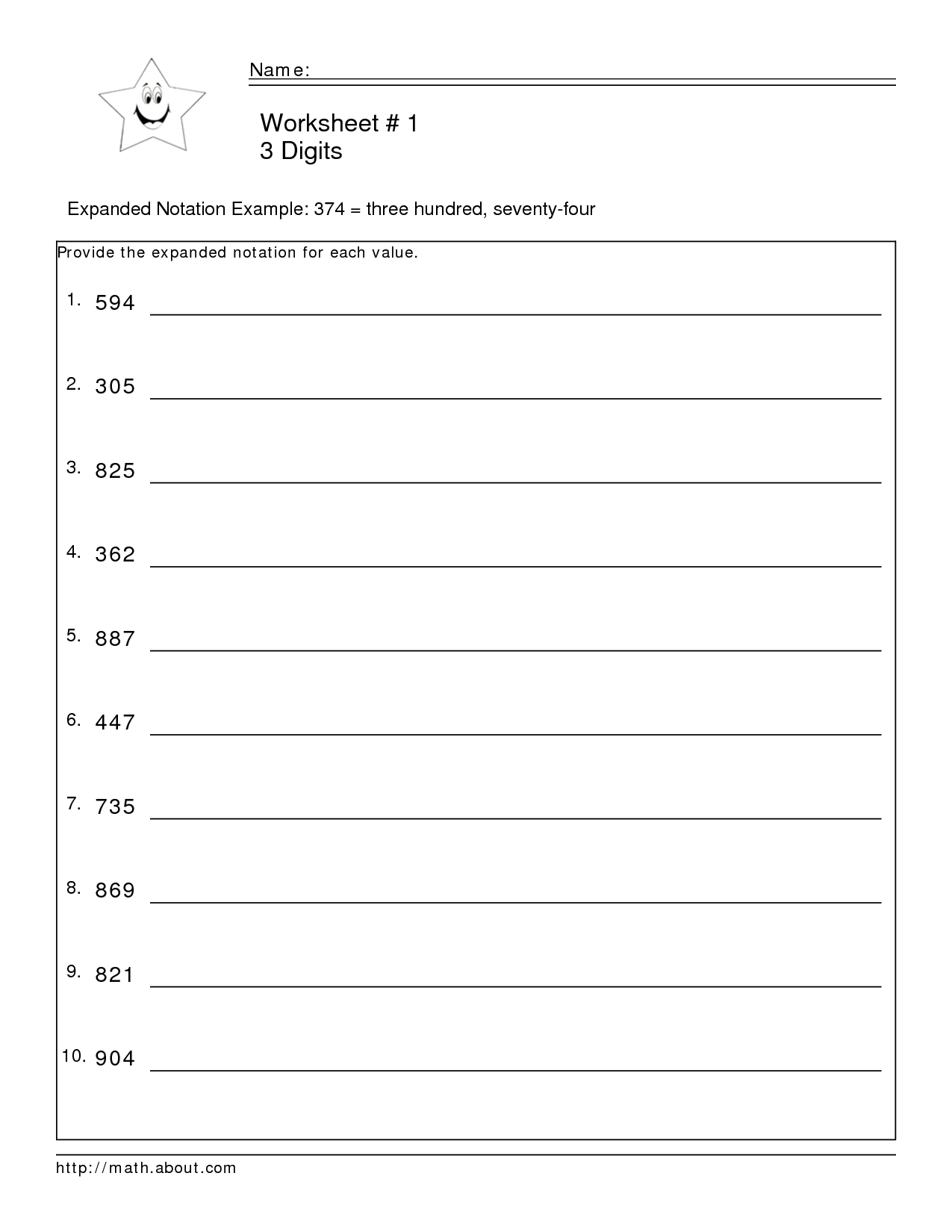 Math Expanded Form Worksheets For Grade 2 Kidpid Printable Primary Math Worksheet For Math