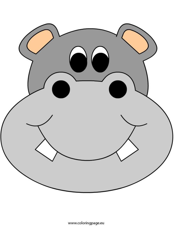 Face Mask Hippo2 Coloring Fun Cartoon Hippo Mask Template Lion