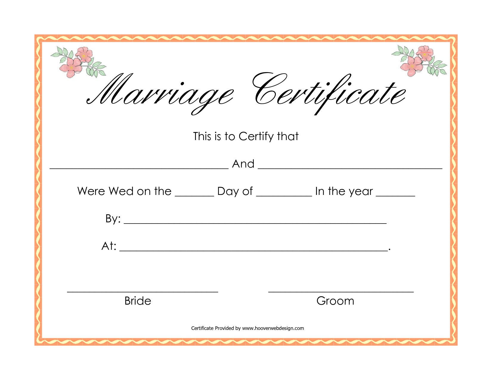 Fake Marriage Certificate | Fake Marriage Certificate | Marriage - Free Printable Keepsake Marriage Certificates