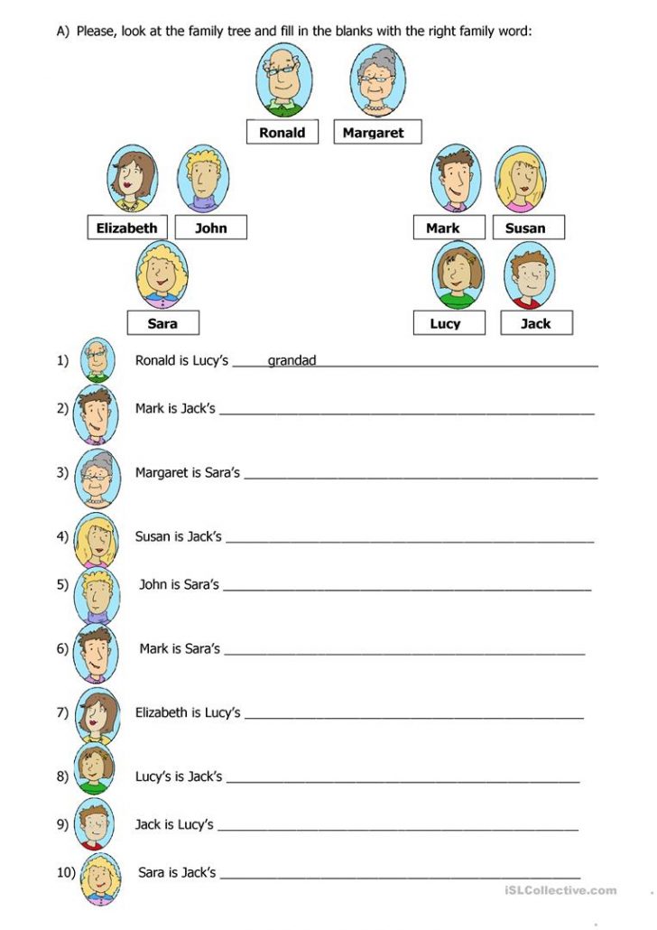 My Family Tree Free Printable Worksheets