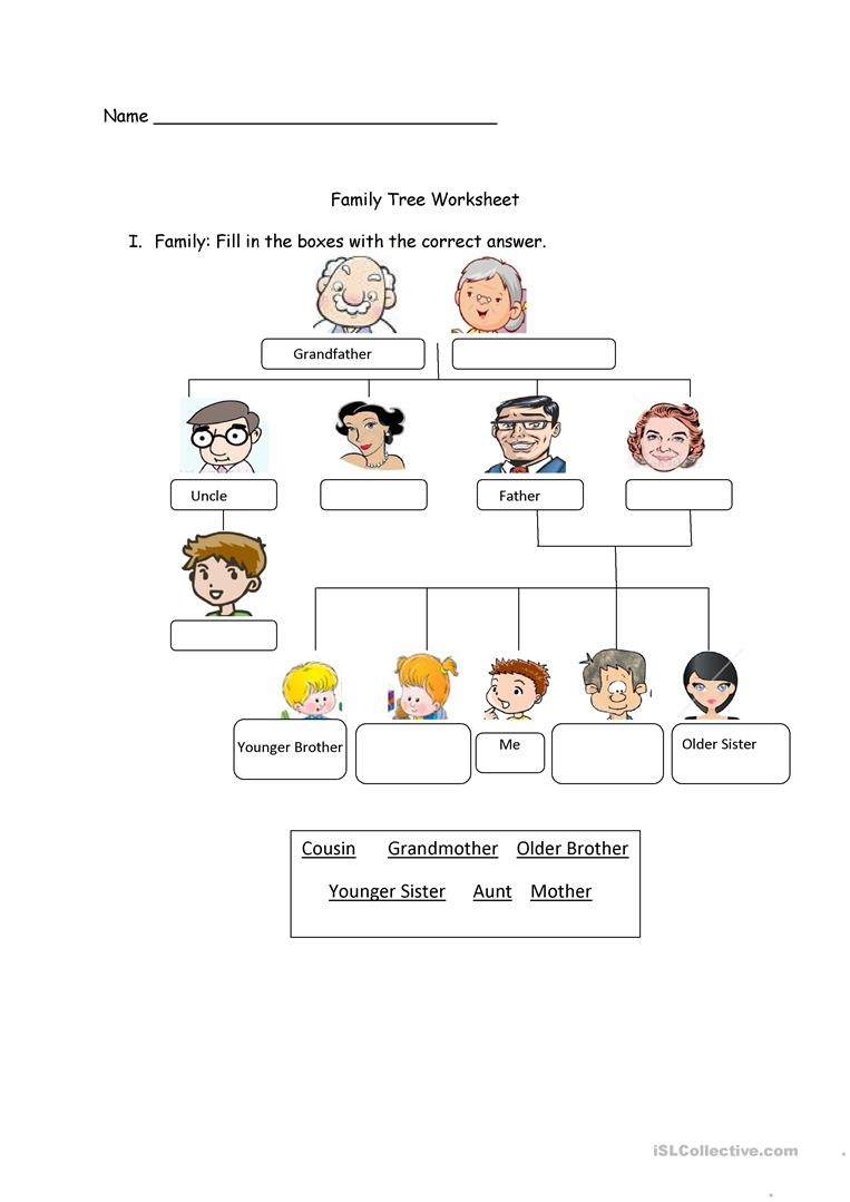 Family Tree Worksheet Worksheet - Free Esl Printable Worksheets Made - My Family Tree Free Printable Worksheets