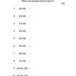 Find The Greatest Common Factor | 6Th Grade | Greatest Common   Free Printable Greatest Common Factor Worksheets