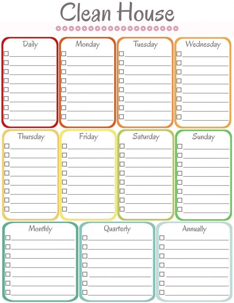 Find Your Favorite Printable Cleaning Schedule | For The Home - Free Printable Cleaning Schedule Template