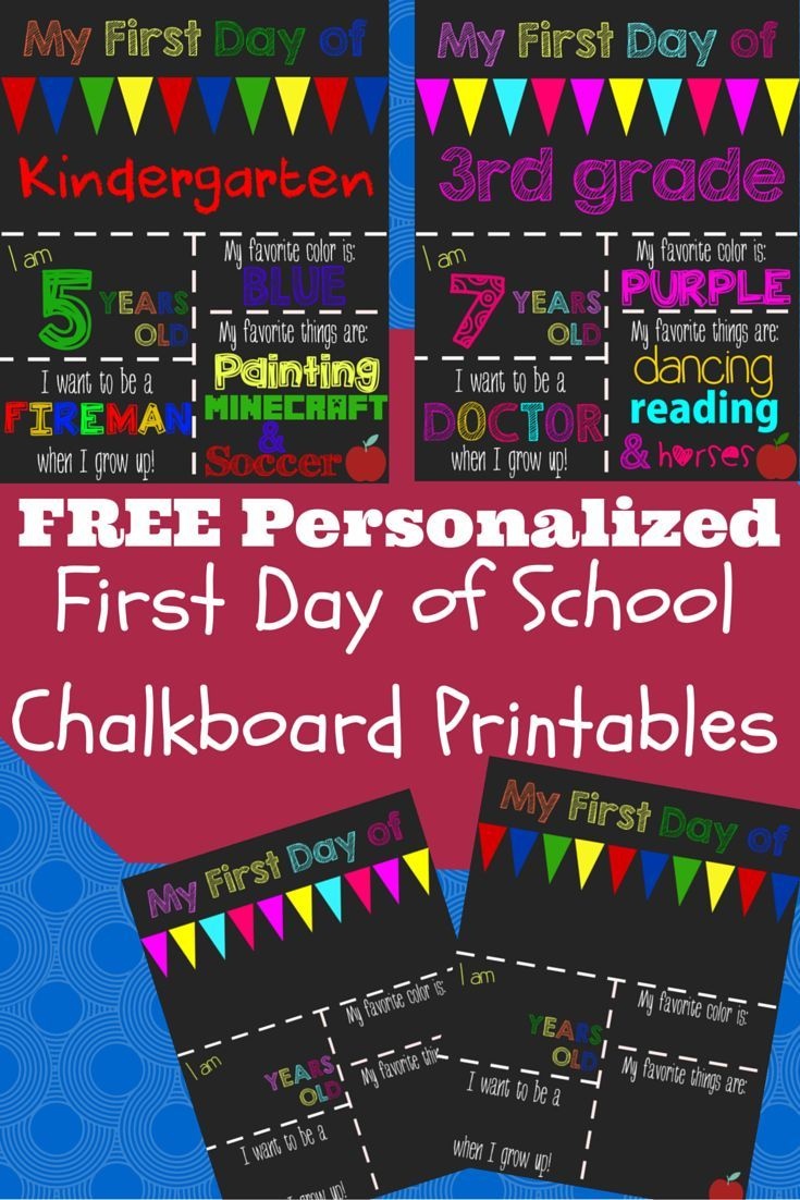 First Day Of School Printable Chalkboard Sign | The Shady Lane 1 - First Day Of School Template Free Printable