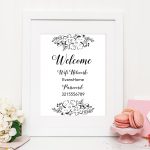 Floral Wifi Password Sign   Chicfetti   Free Printable Wifi Password Signs
