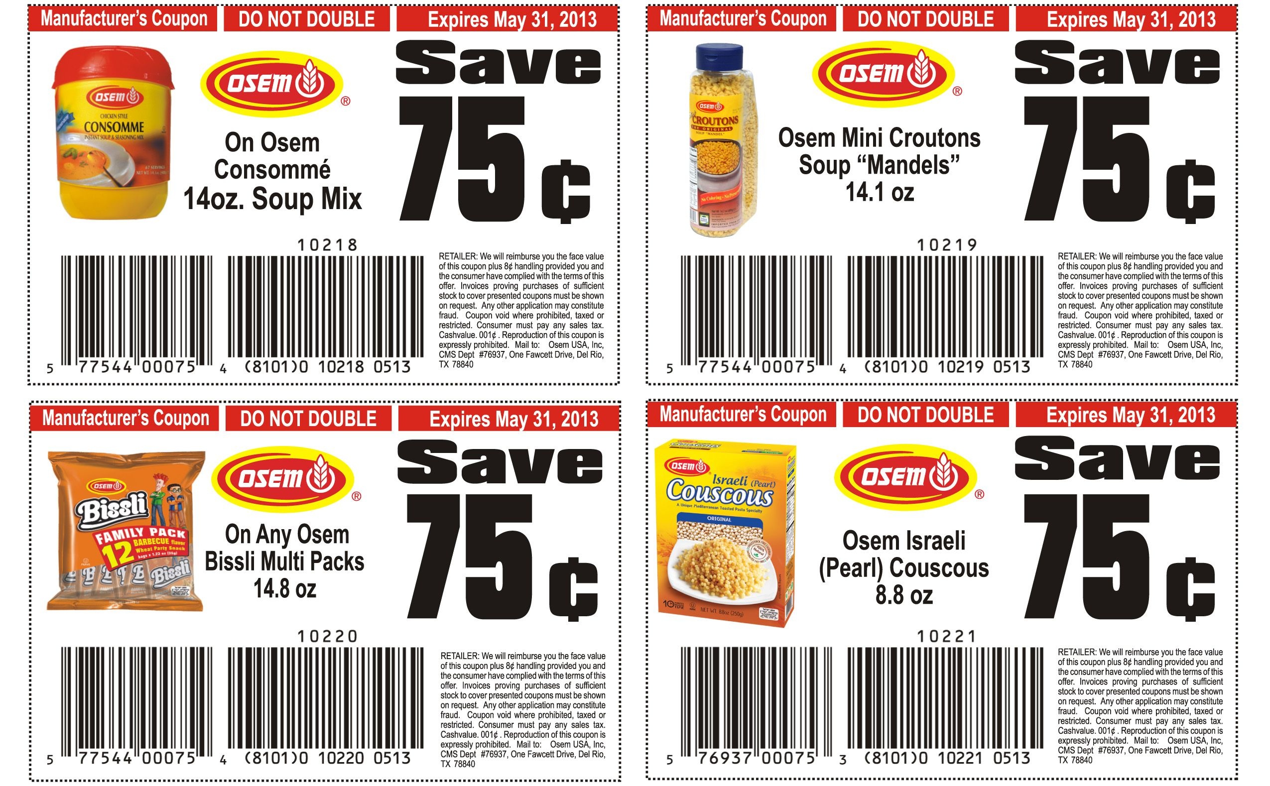 Food Coupons To Print | Osem List Of Healthy Food Printable Coupons - Free Printable Food Coupons