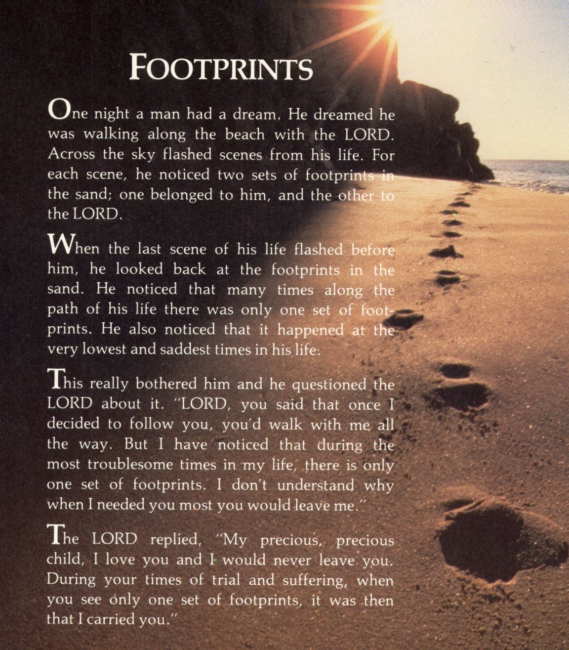 Printable Free Printable Footprints In The Sand - Printable Word Searches