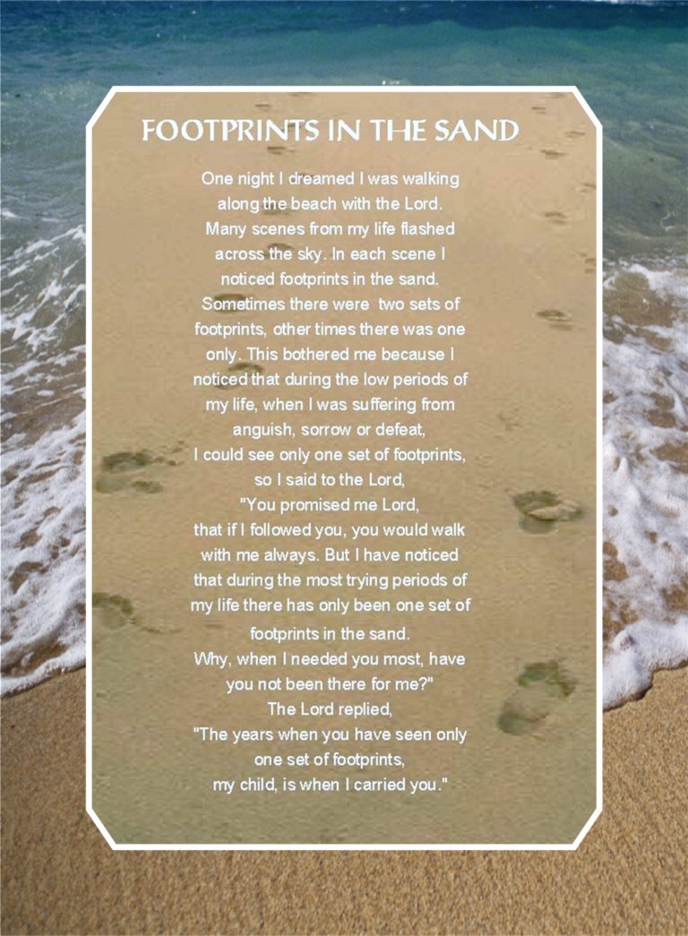 Footprints Poem Wallpaper - Wallpapersafari - Footprints In The Sand Printable Free