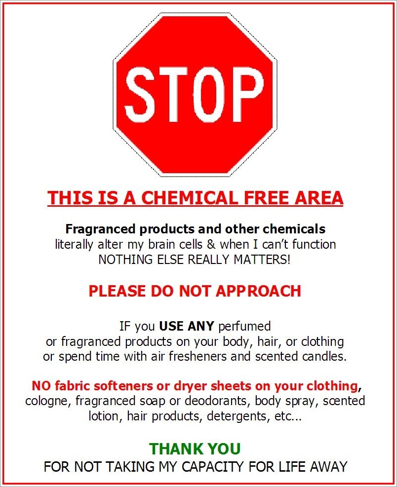 Fragrance-Free Door Signs | Seriously &quot;sensitive&quot; To Pollution - Free Printable Fragrance Free Signs