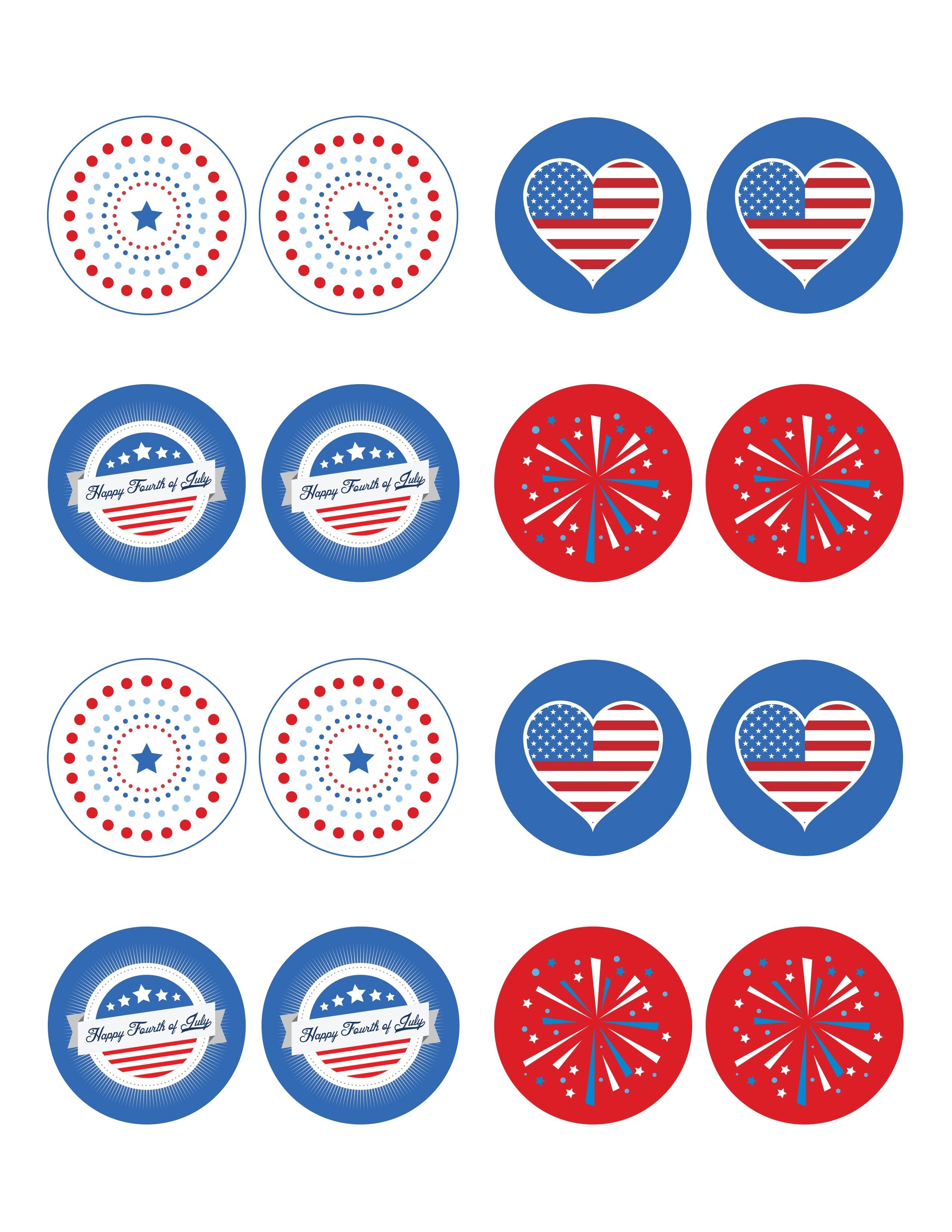 Free 4Th Of July Printable: Cupcake Toppers - | Pin It To Win It - Free 4Th Of July Printables