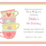 Free Afternoon Tea Party Invitation Template | Tea Party In 2019   Free Printable Kitchen Tea Invitation Templates