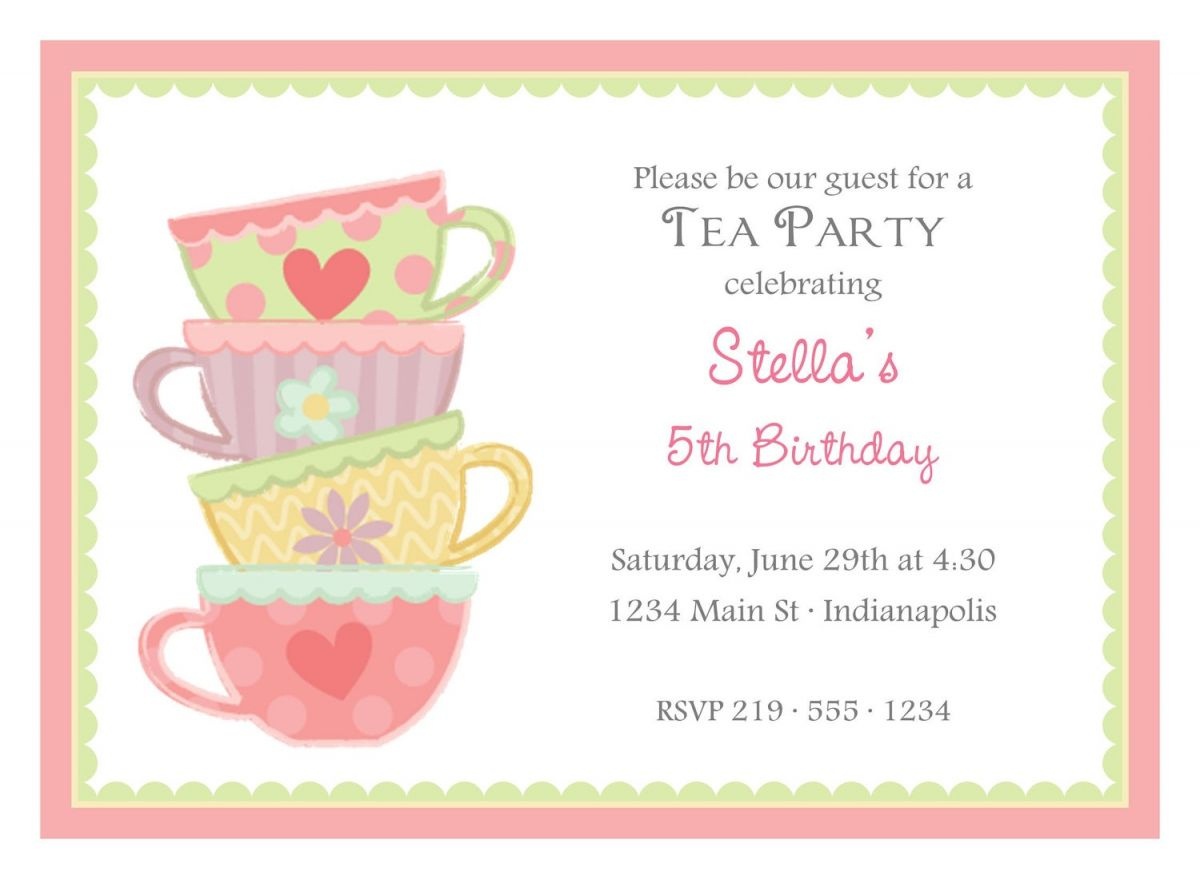 Free Afternoon Tea Party Invitation Template | Tea Party In 2019 - Free Printable Kitchen Tea Invitation Templates