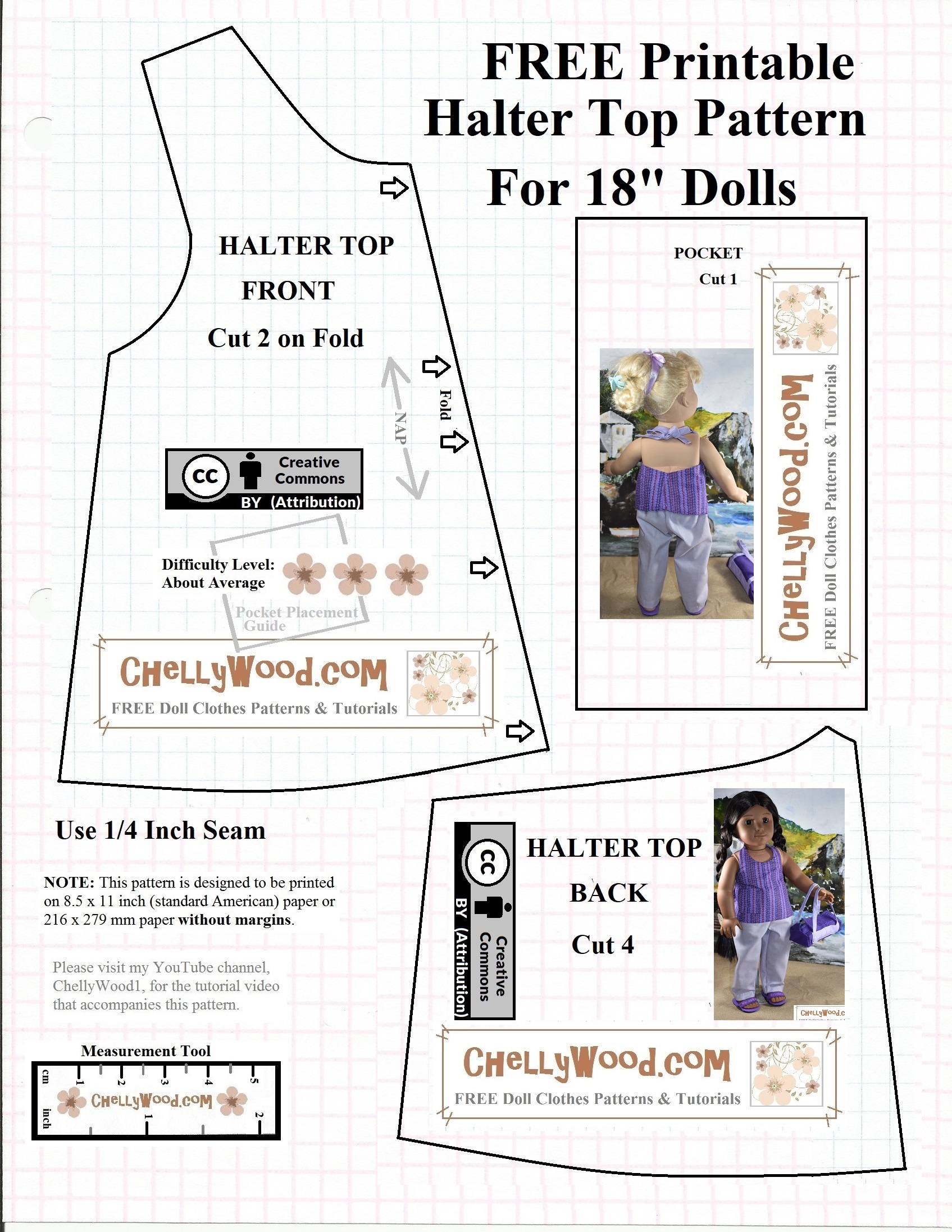 Free #agdoll Summer Shirt Pattern @ Chellywood #sewing 4#dolls - Free Printable Doll Clothes Patterns For 18 Inch Dolls
