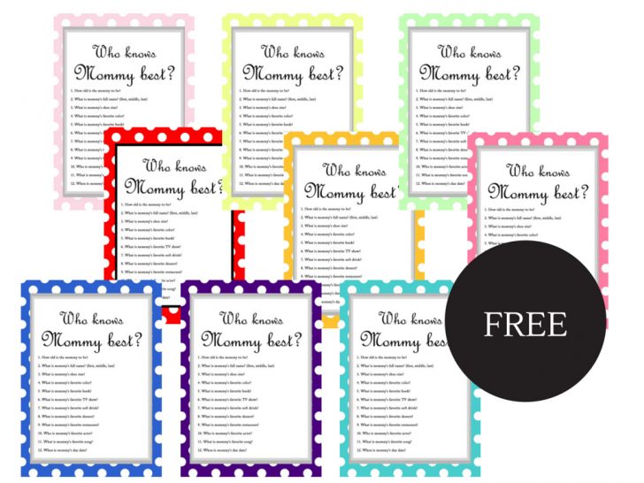Free Printable Baby Shower Games Who Knows Mommy The Best