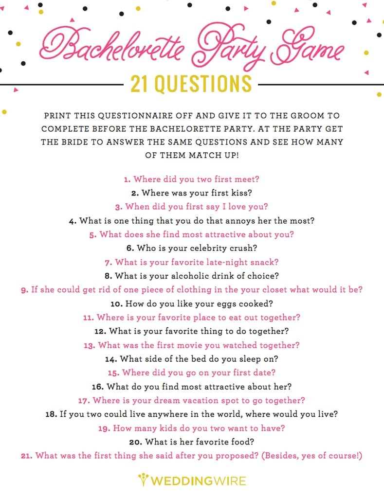 Free Bachelorette Party Printables | Popsugar Smart Living - Free Printable Bachelorette Party Games